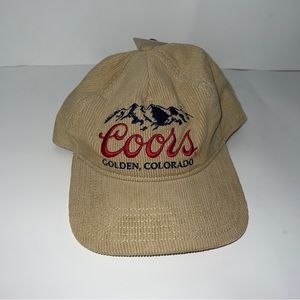 Coors Golden Colorado Corduroy Vintage Style Beige Snapback Dad Hat Brand New